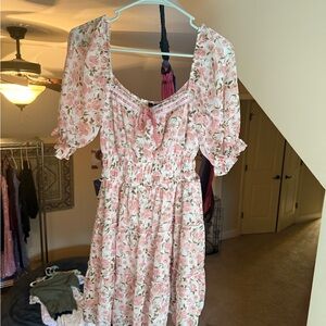 Trixxi Pink Floral Midi Dress